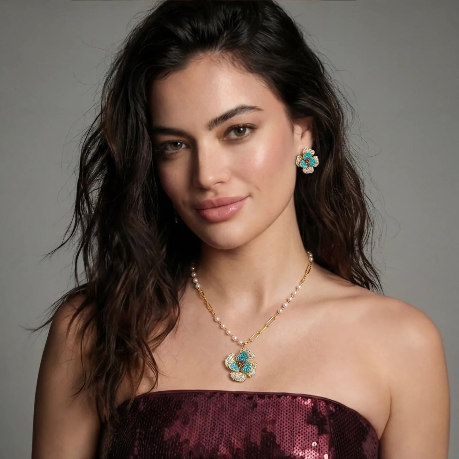 Bloom Luxe Ensemble – Necklace & Earrings Set