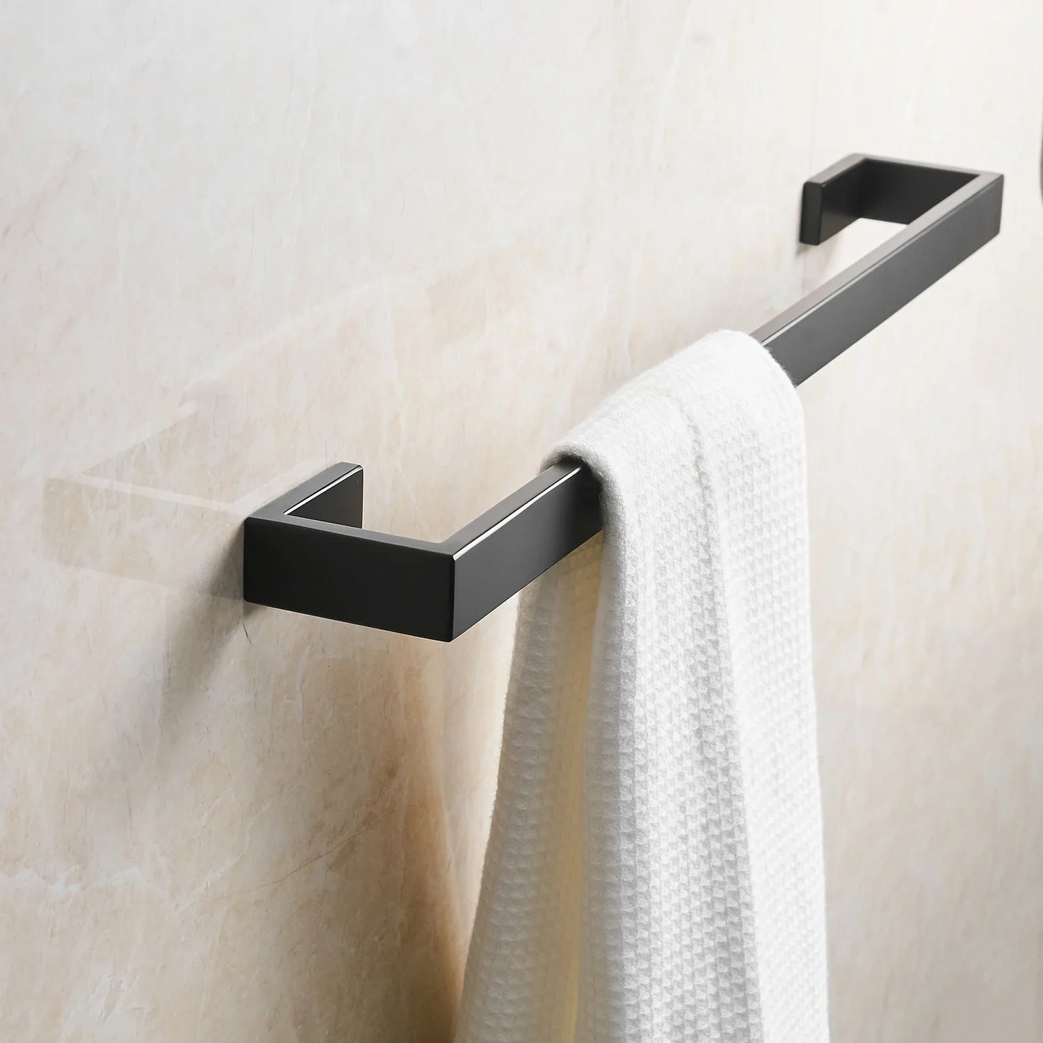 Bathroom Towel Bar, 24 Inch Towel Racks for Bathroom Wall Mounted, Heavy Duty Hand Towel Holder Organizer, Modern Home Towel Rod, Matte Black Single Bar