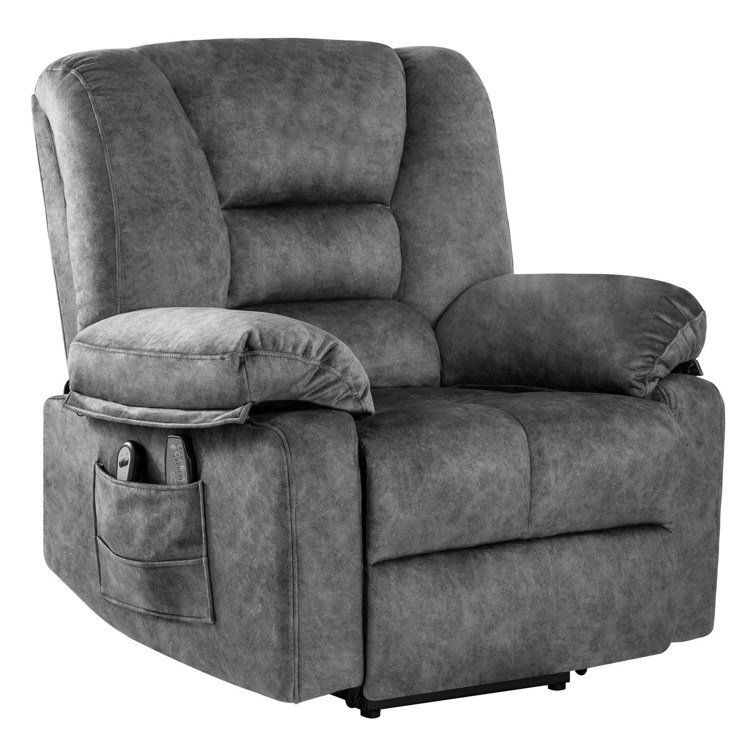 ComfortMax Power Lift Recliner Chair Sofa with Massage and Heating for Elderly in Grey Velvet