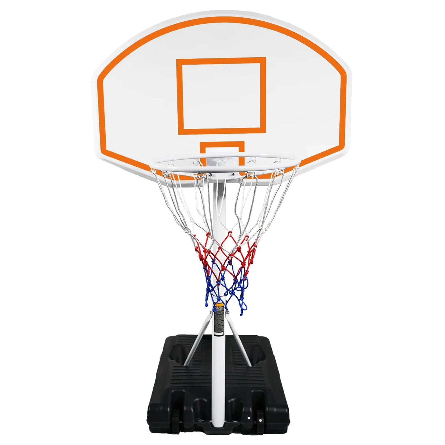Poolside Basketball Hoop Portable Swimming Pool Basketball System Height Adjustable 3.1ft-4.7ft with 36' Backboard for Indoor Outdoor Use Orange