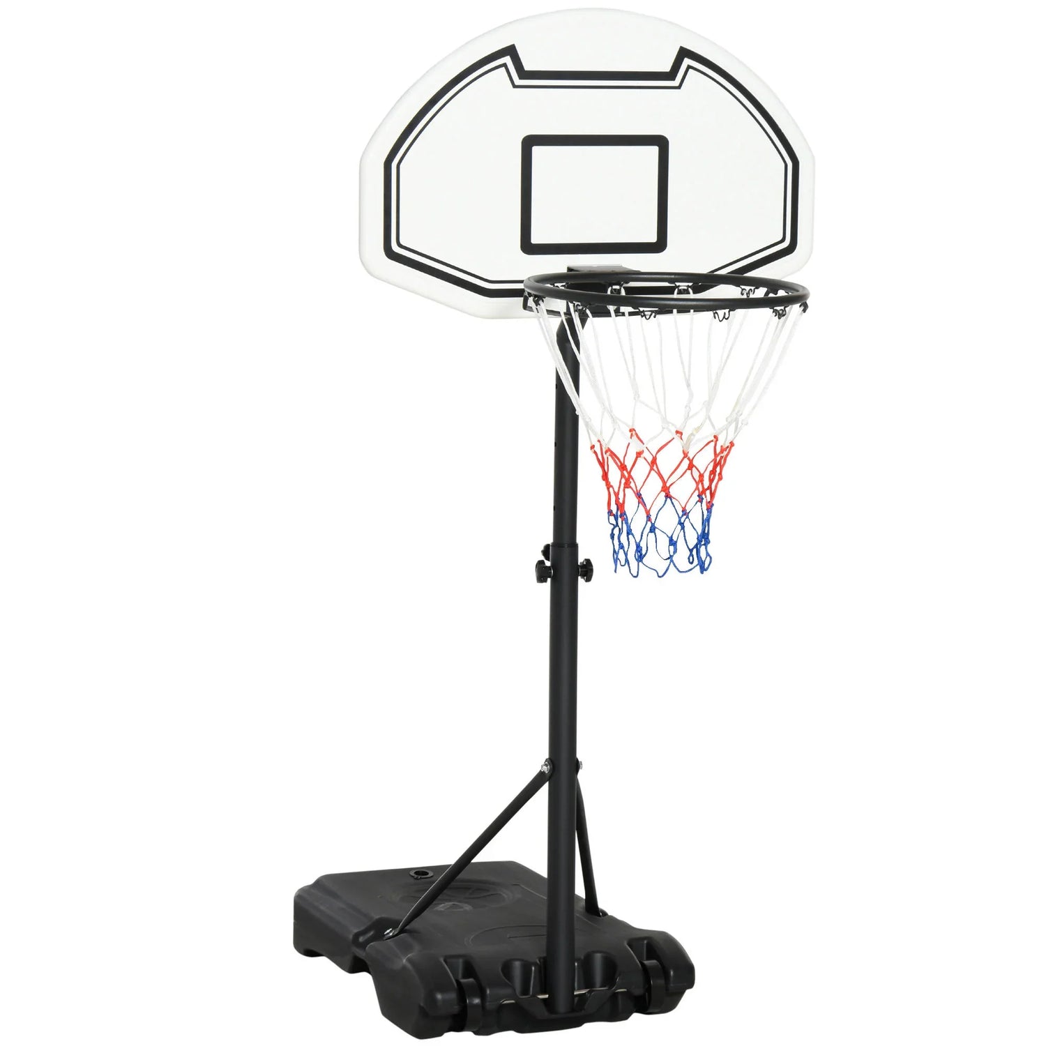 Aosom Poolside Basketball Hoop Stand Portable Basketball System Goal,  Adjustable Height 3'-4', 30' Backboard