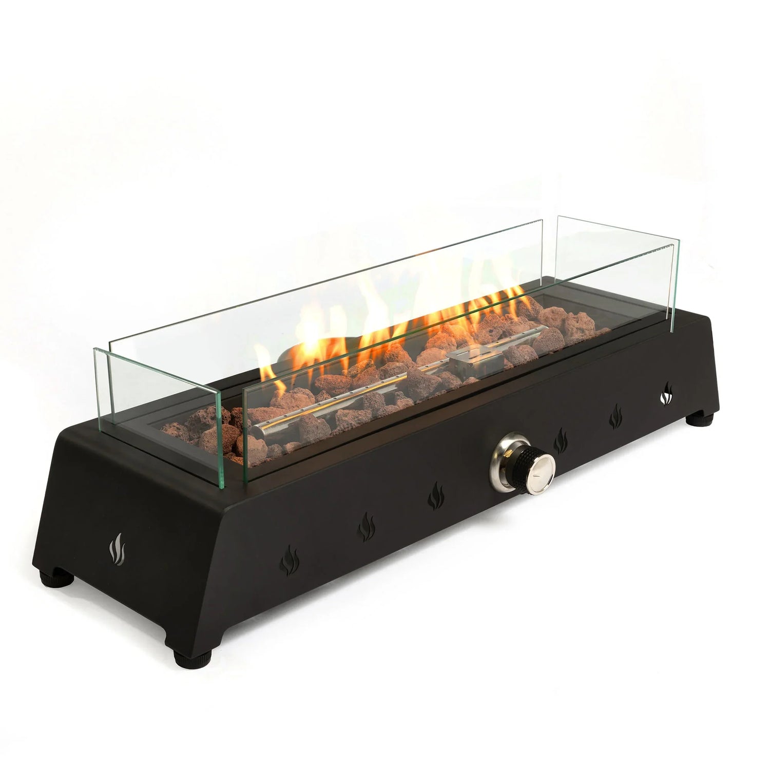 28' Propane Tabletop Gas Fire, 50000 BTU Rectangular Steel Fire Pit for Outdoor living room Garden Balcony -Black