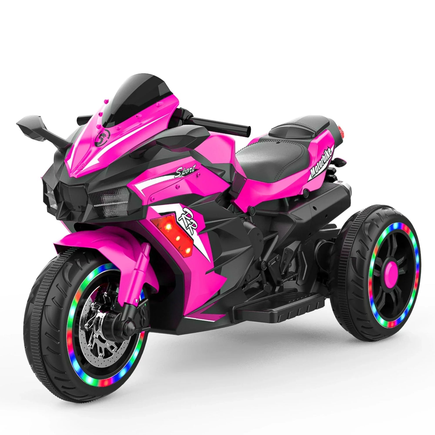 12V Kids Ride on Motorcycle, Electric Kids Motorcycle, Battery Powered Motorcycle for 3-6Years Old, Pink
