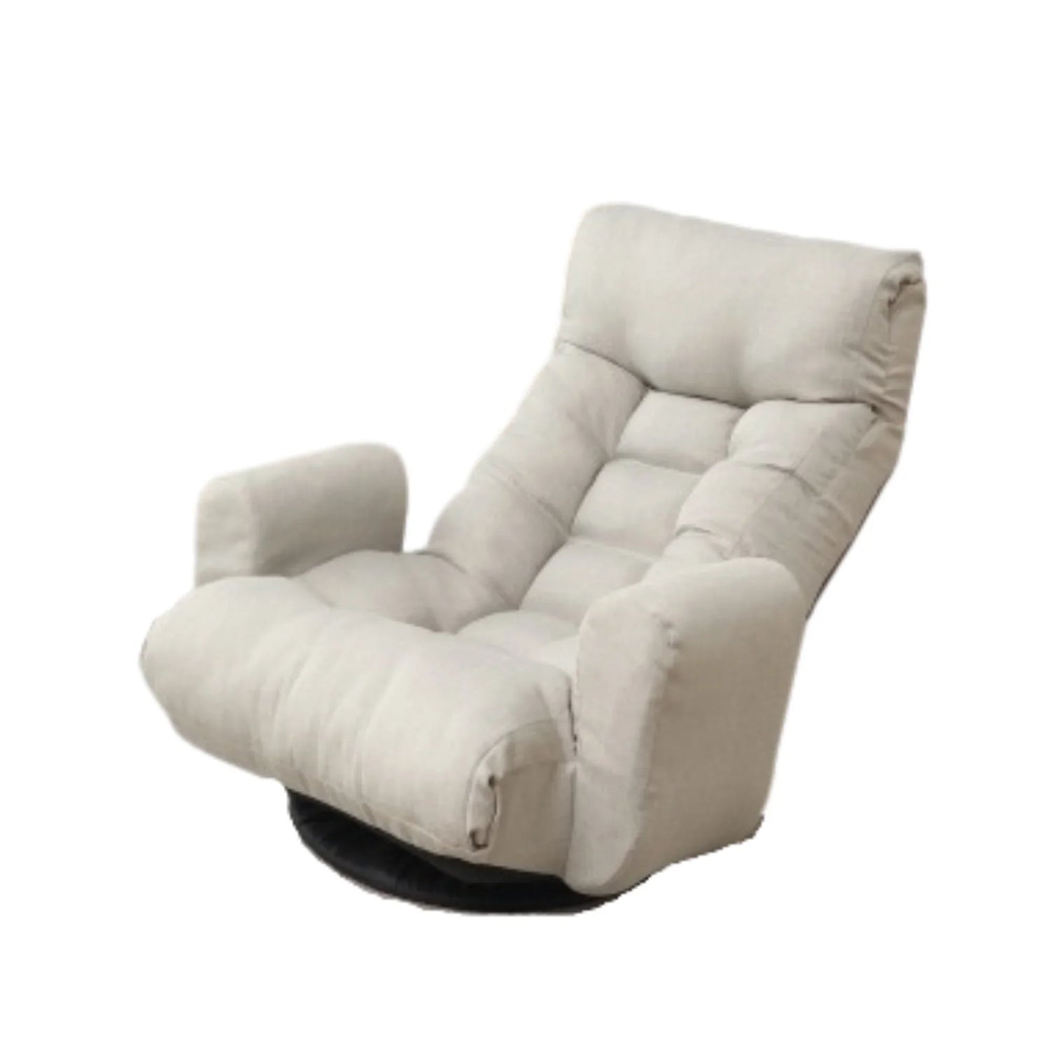 Modern Gray with Metal Frame Swivel Game Lounge Chair with Adjustable Headrest and Waist Support – 360-Degree Rotatable Leisure Chair for Living Room