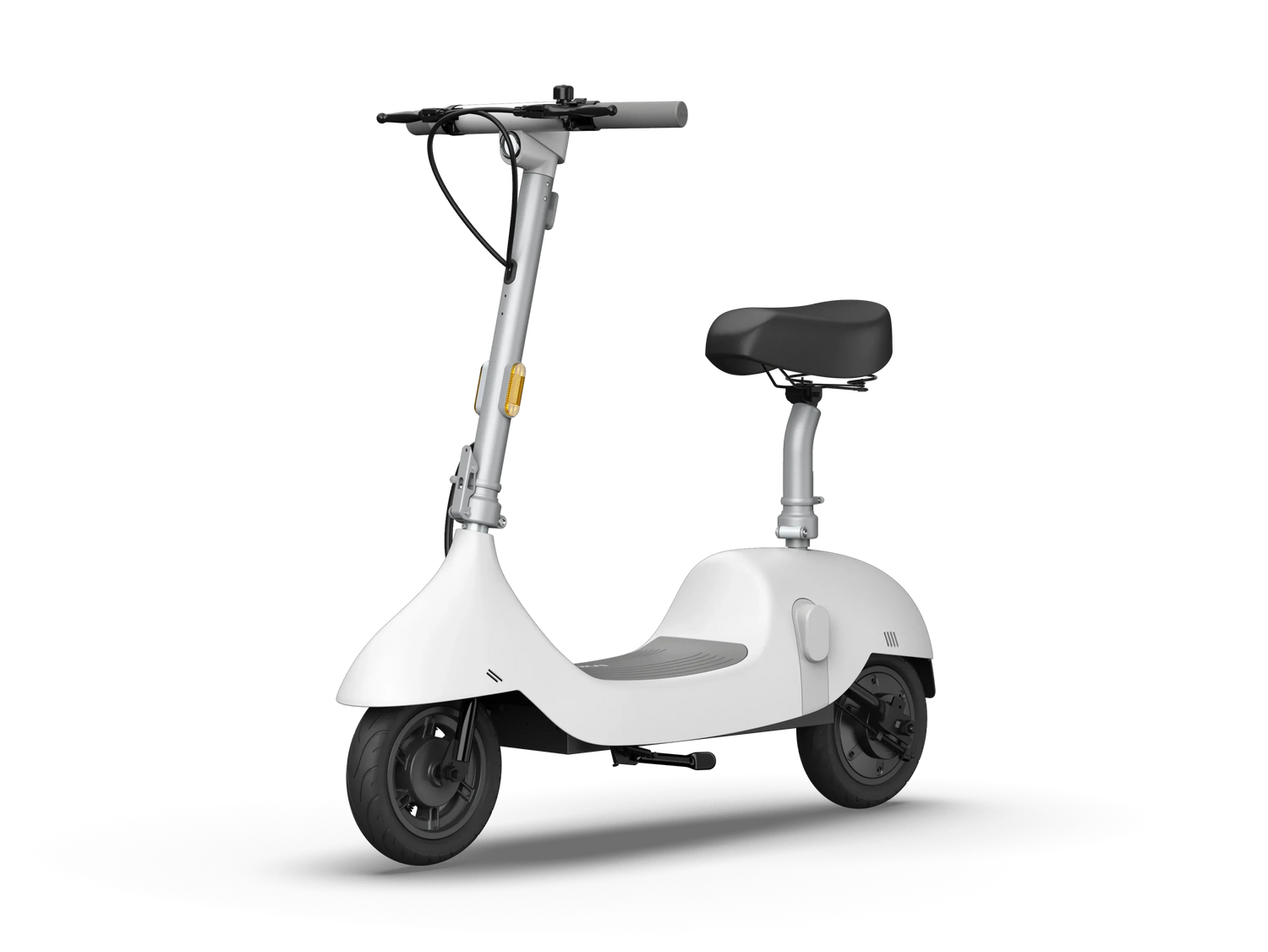 Patinete eléctrico con asiento plegable, autonomía de 56 km y velocidad máxima de 25 km/h - Blanco