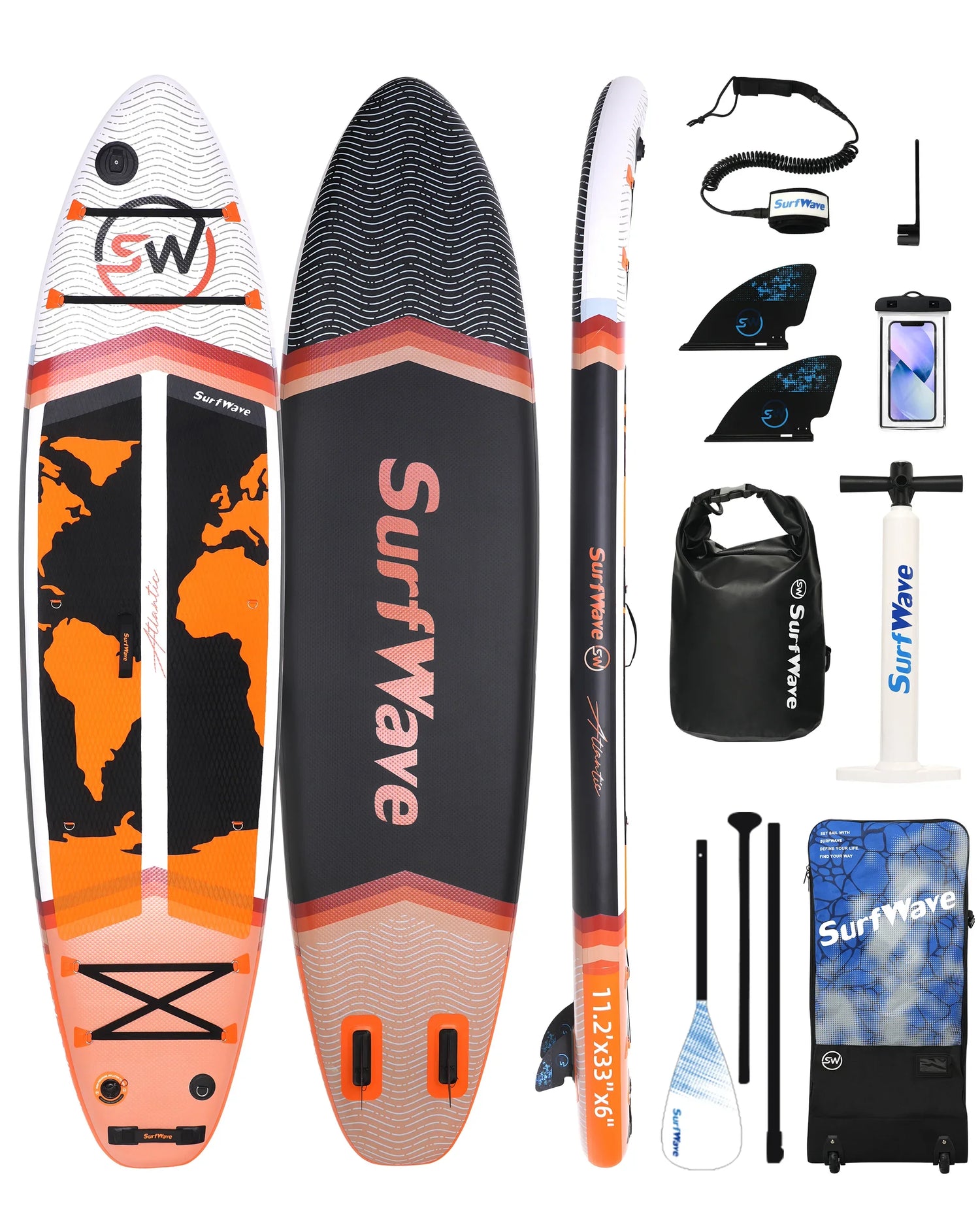 Tabla de paddle surf inflable de 3,35 m x 10,35 m x 1,83 m con accesorios