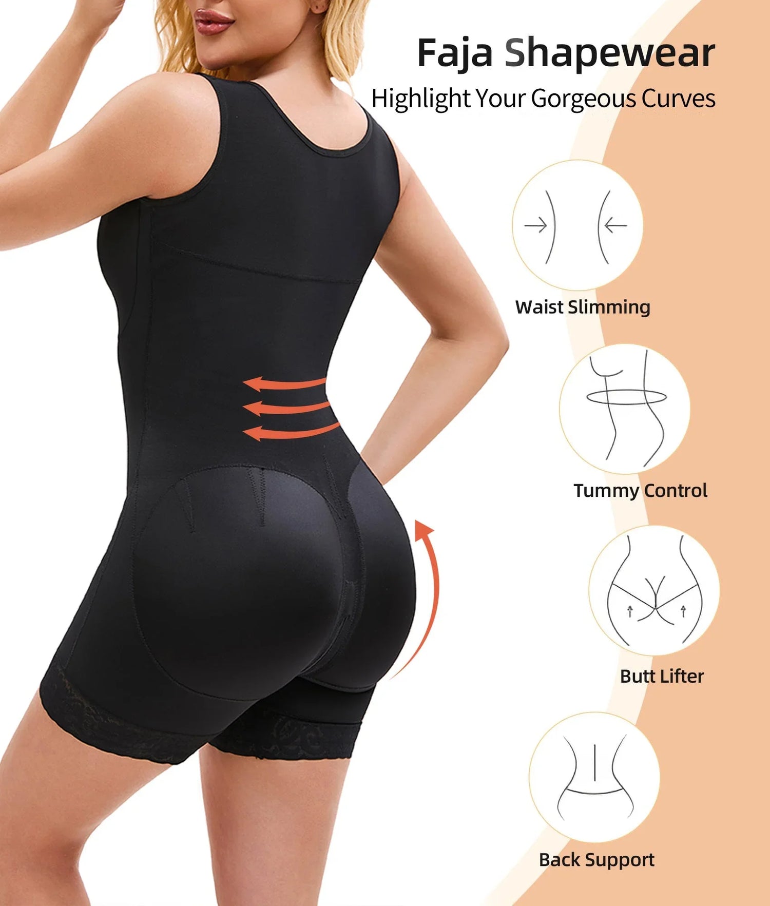 Shapewear Jumpsuit For Women Tummy Control Post Surgery Full Body
