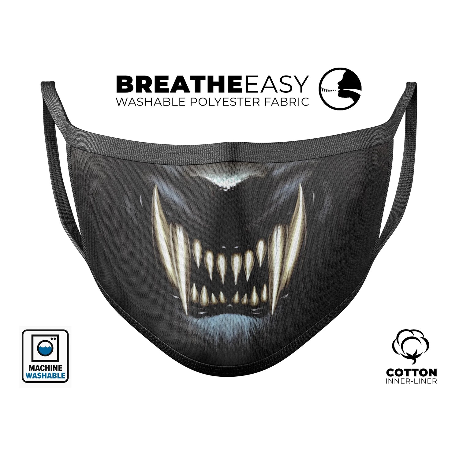 Spooky Werewolf V1 - Made in USA Mouth Cover Unisex Anti-Dust Cotton