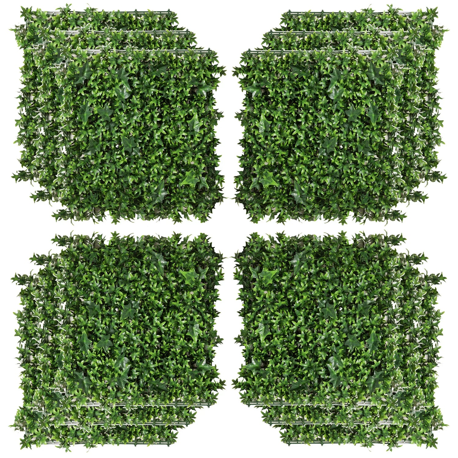 Artificial Grass Wall Panel Backdrop, 12 20' x 20' Boxwood UV Protection Privacy Coverage Panels for Indoor & Outdoor Decor, Wall & Fence Covering, Sweet Potato, Green