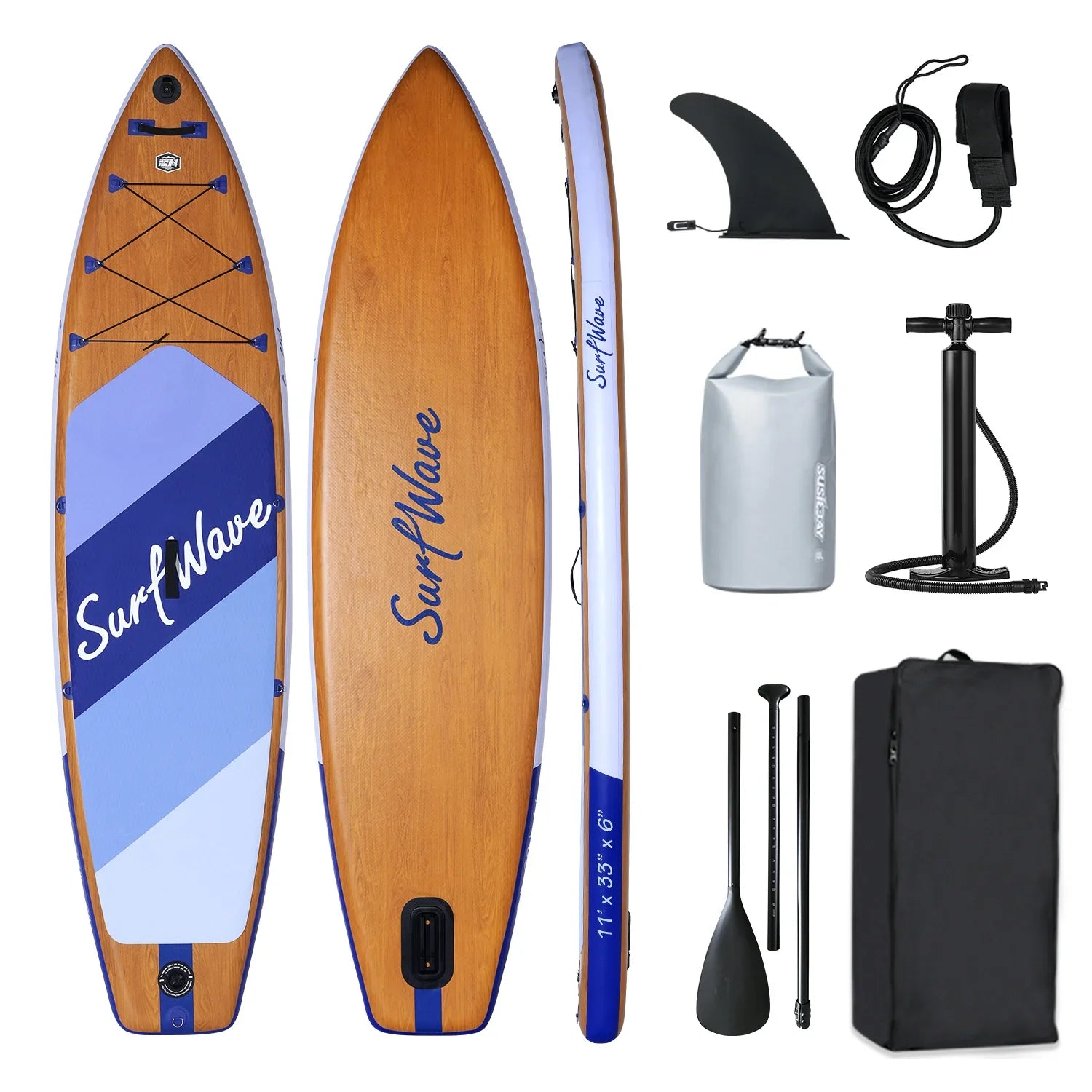 Tabla de paddle surf inflable de 3,35 m x 10,35 m x 1,83 m con accesorios