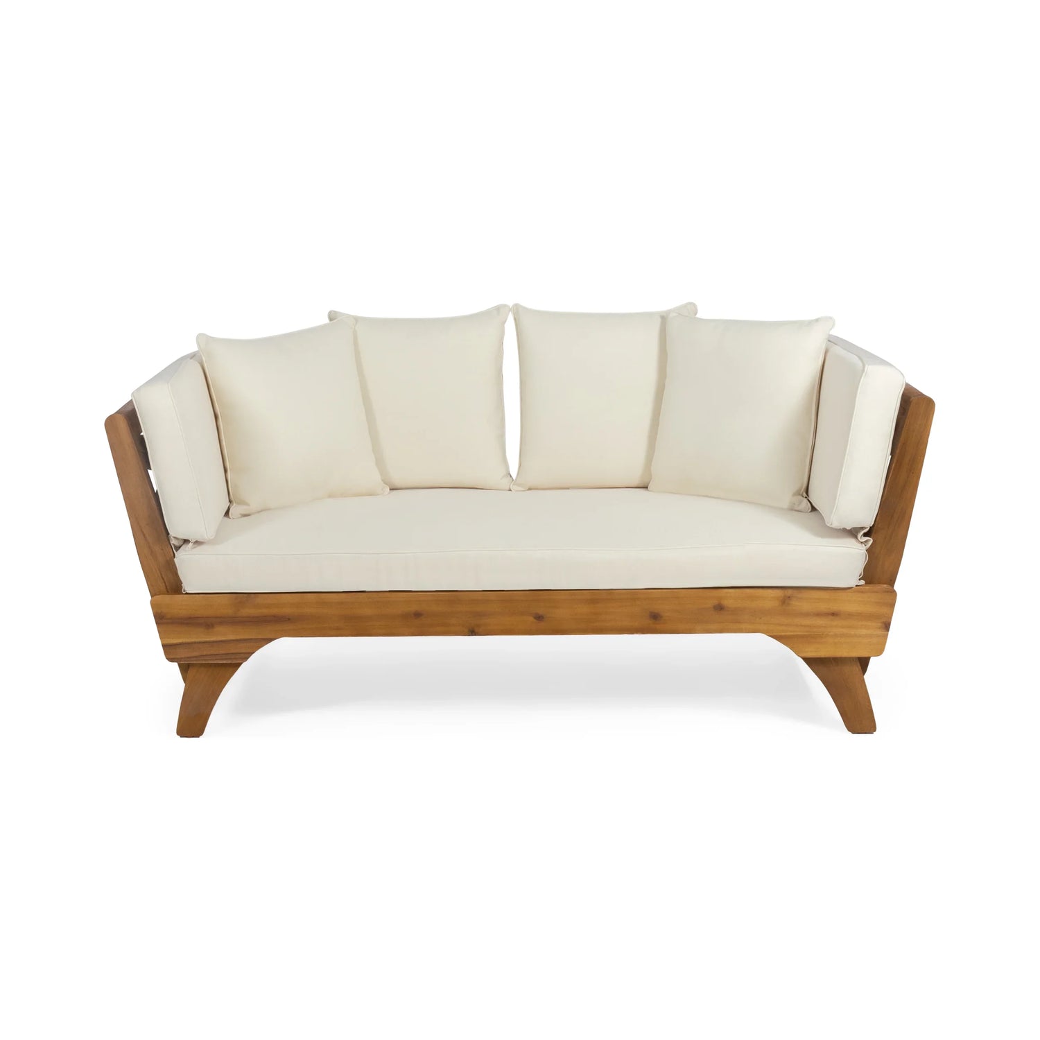 Outdoor Acacia Wood Expandable Daybed with Cushions