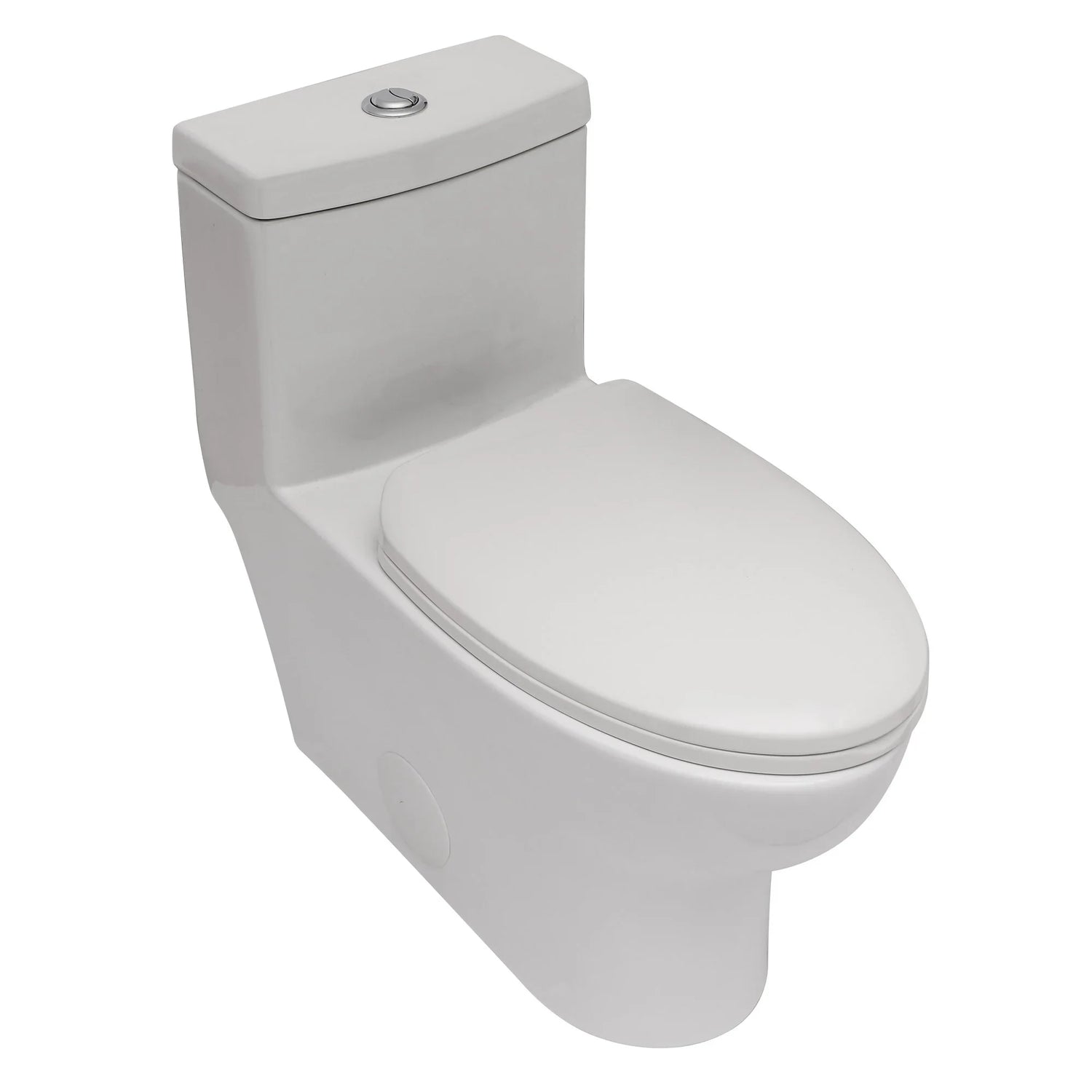 Modern Ceramic One Piece Toilet with Dual Flush and Soft Closing Seat in White
