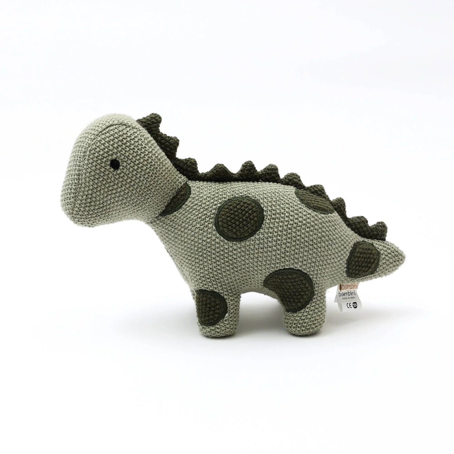 Handmade Dinosaur Plush Toy, Dark Green Pattern