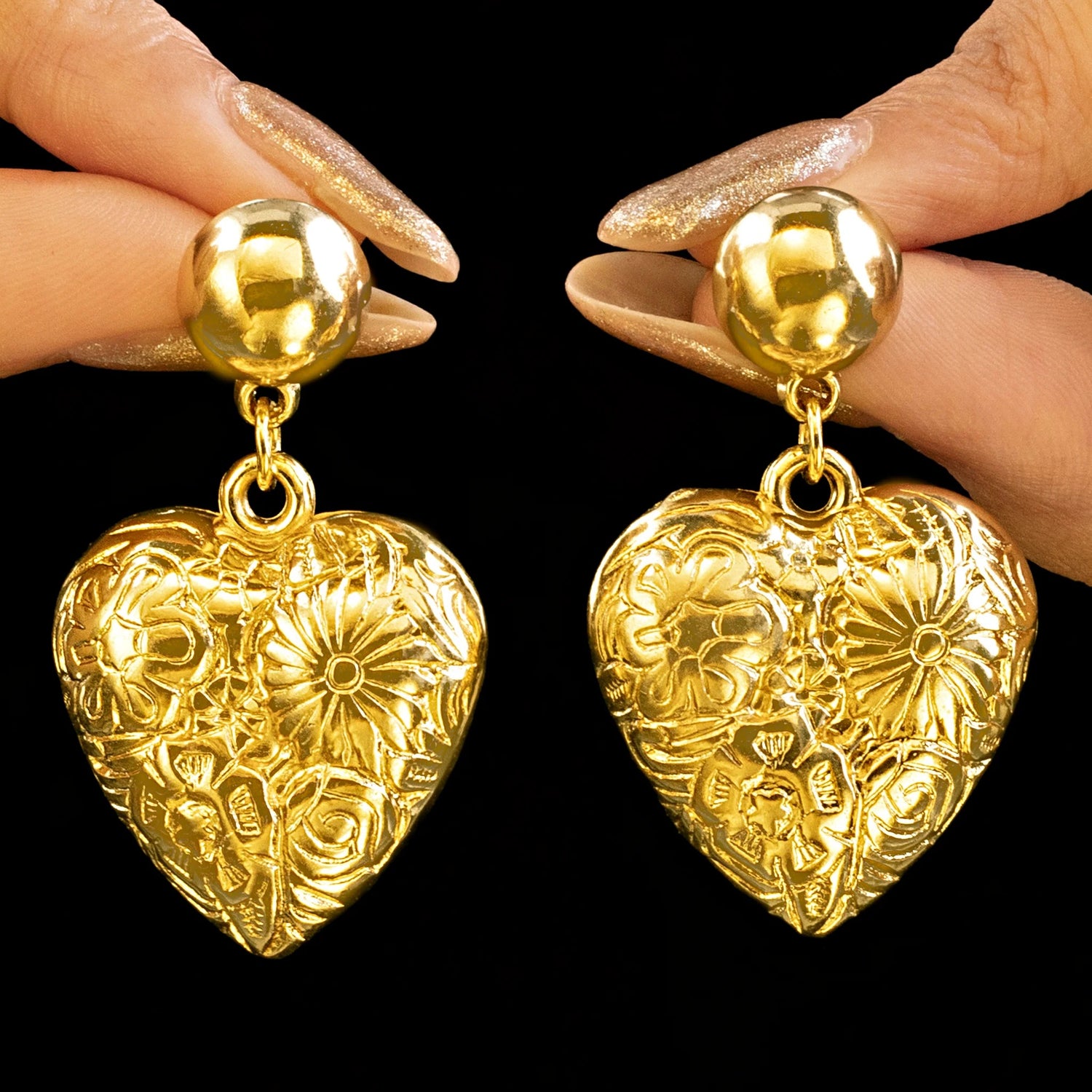Buytitude Puffy Heart Swing Earrings – Romantic & Stylish Design